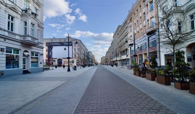 Piotrkowska, an Historic Street in Lodz, a City in Poland