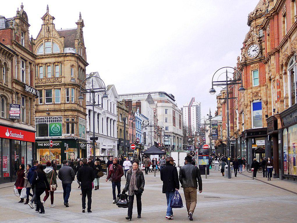 Briggate (the Main Shopping Street In The City Centre), Leeds