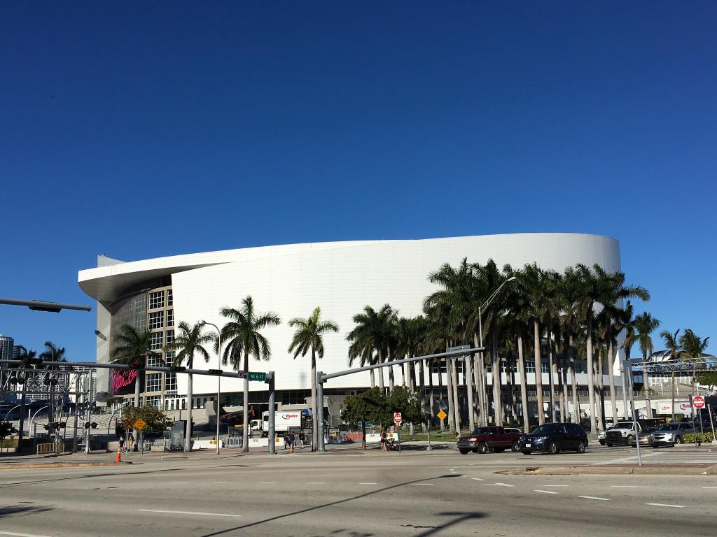 The American Airlines Arena, Home To The Miami Heat And A Famous